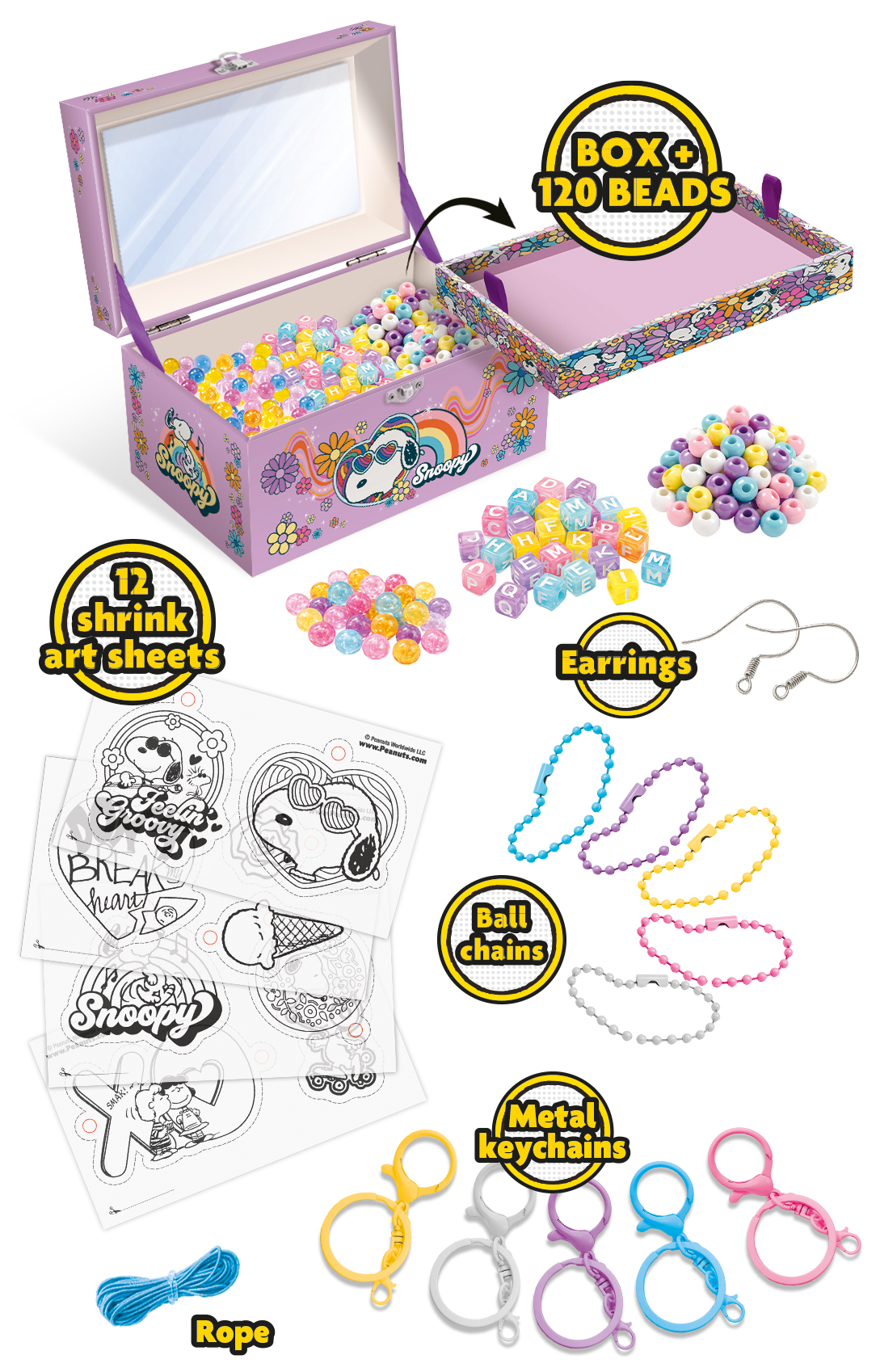 lisciani-peanuts-my-creative-accessories-kit-cr-atif-bijoux-shrink-art image 6