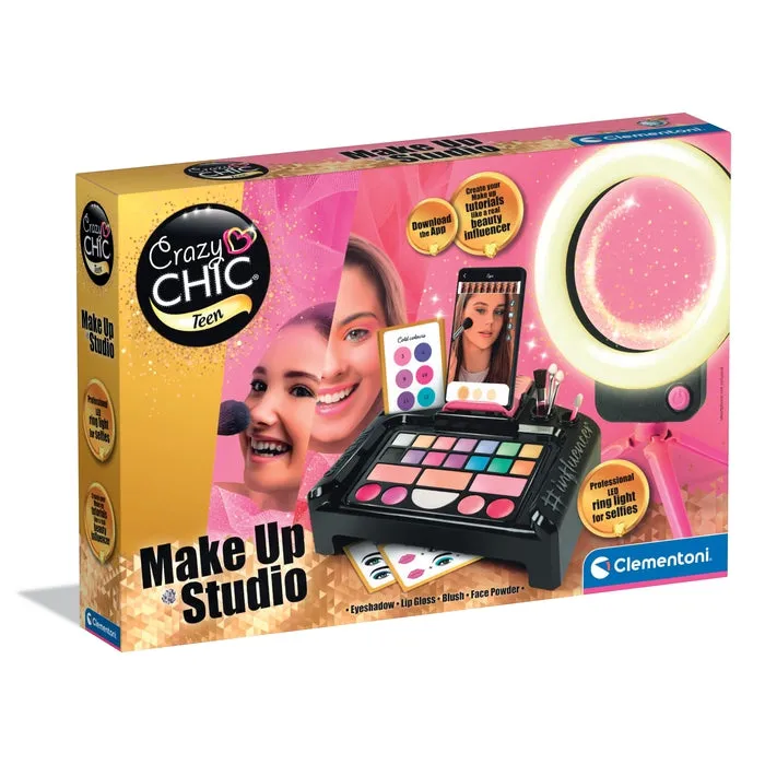 clementoni-crazy-chic-make-up-studio-avec-ring-light-et-support-smartphone image 1