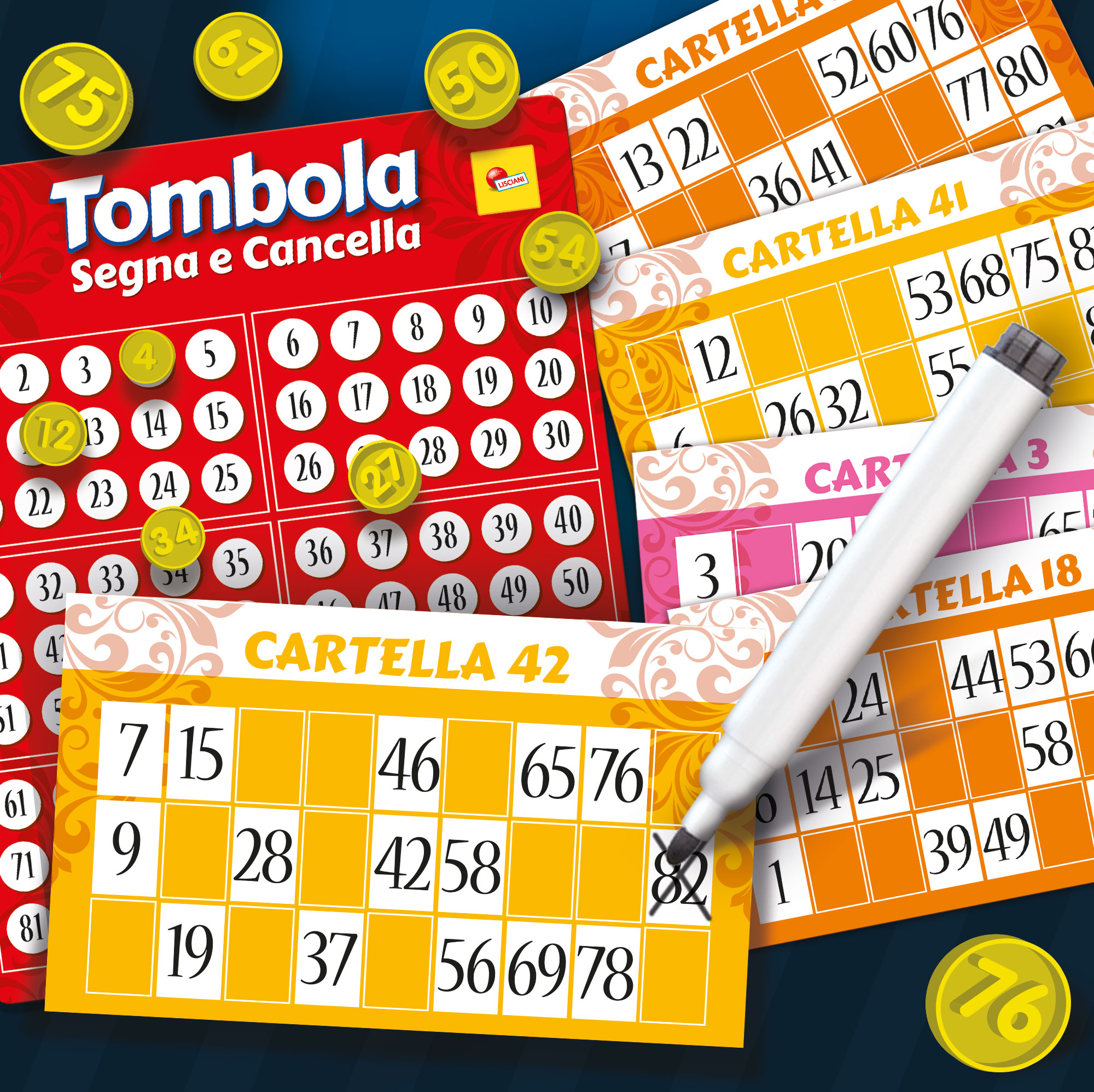lisciani-ludoteca-tombola-effa-able-48-cartons-loto-de-f-tes-avec-feutres image 2