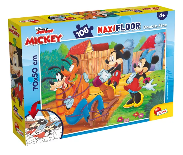 lisciani-disney-puzzle-maxi-floor-double-face-108-mickey-my-friends image 1