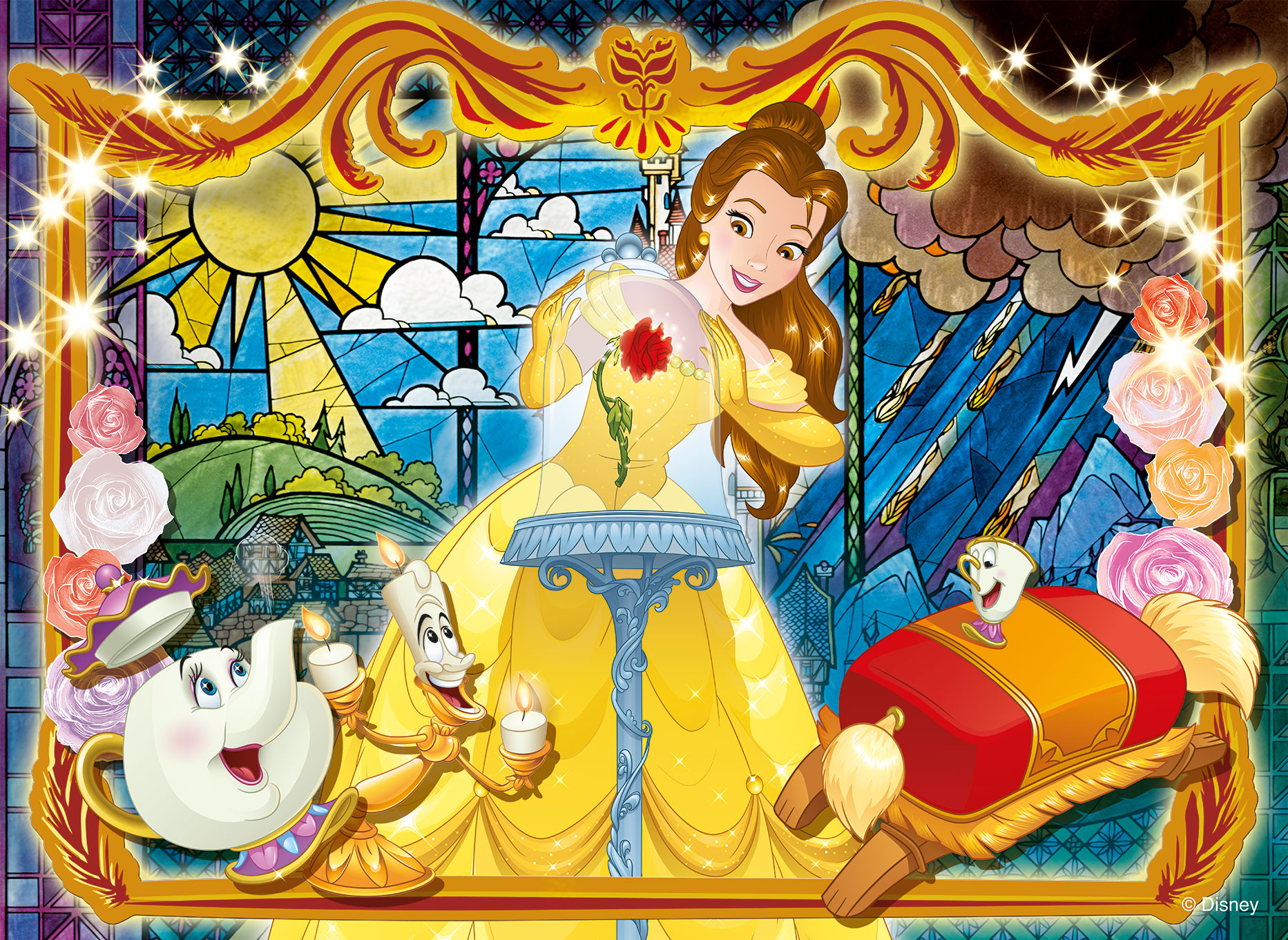 lisciani-disney-puzzle-double-face-maxi-floor-108-la-belle-et-la-b-te image 2