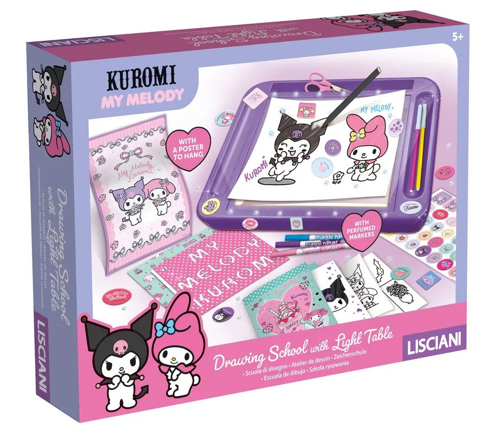 lisciani-the-moon-academy-kuromi-my-melody-cole-de-dessin-table-lumineuse image 1