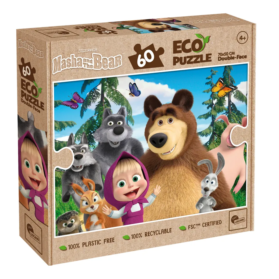 lisciani-masha-eco-puzzle-60-pi-ces-colorier image 1