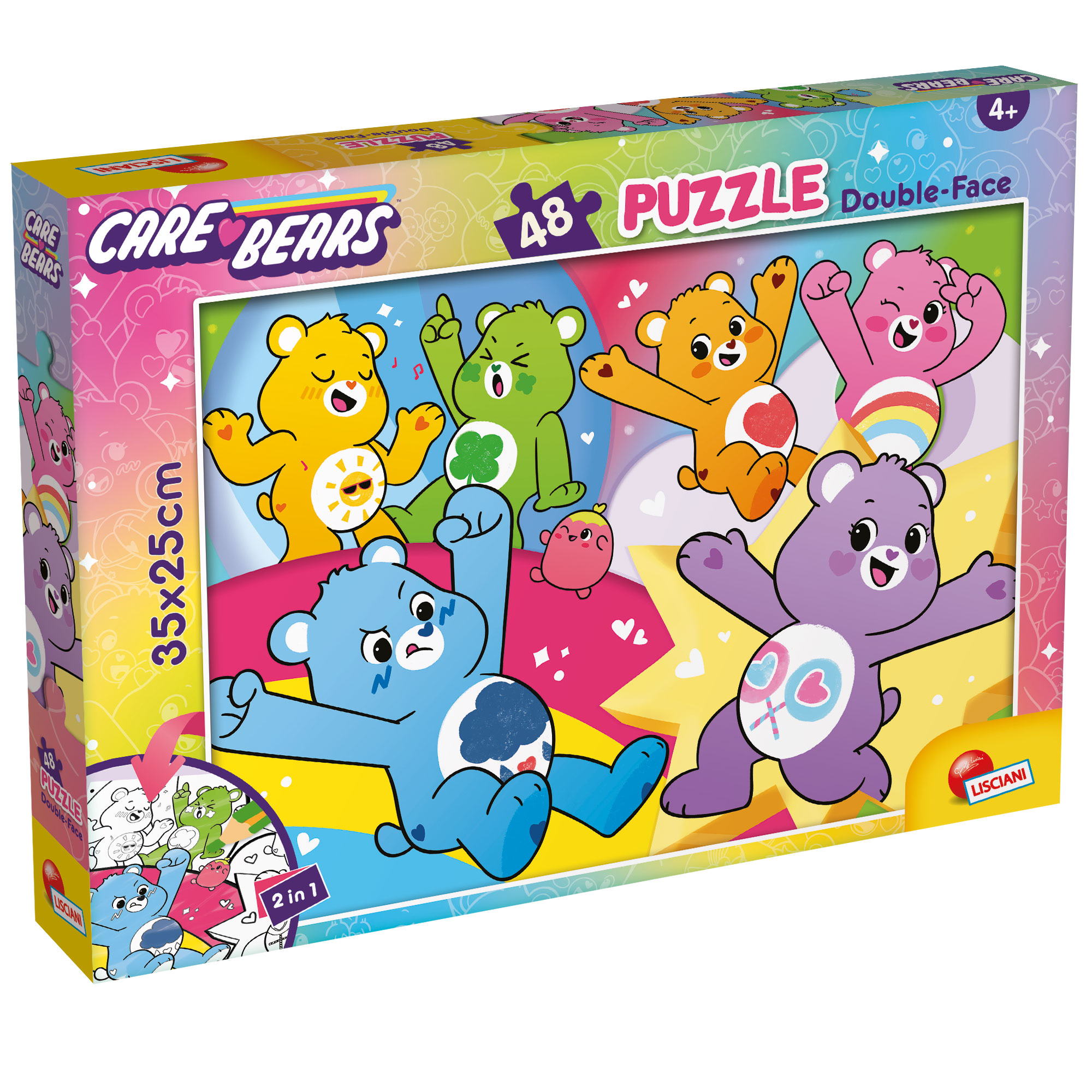 lisciani-les-bisounours-puzzle-double-face-m-plus-48-pi-ces-colorier image 1