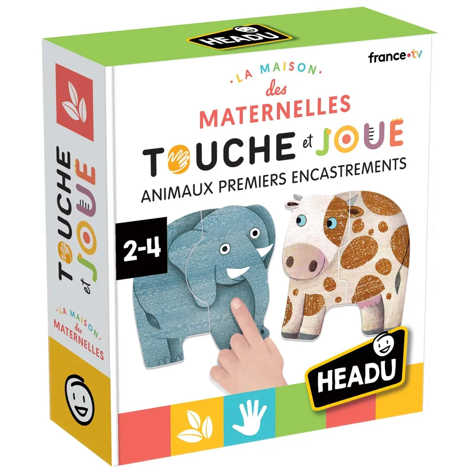 headu-animaux-premiers-encastrements-puzzles-tactiles-relief-2-5-ans image 1