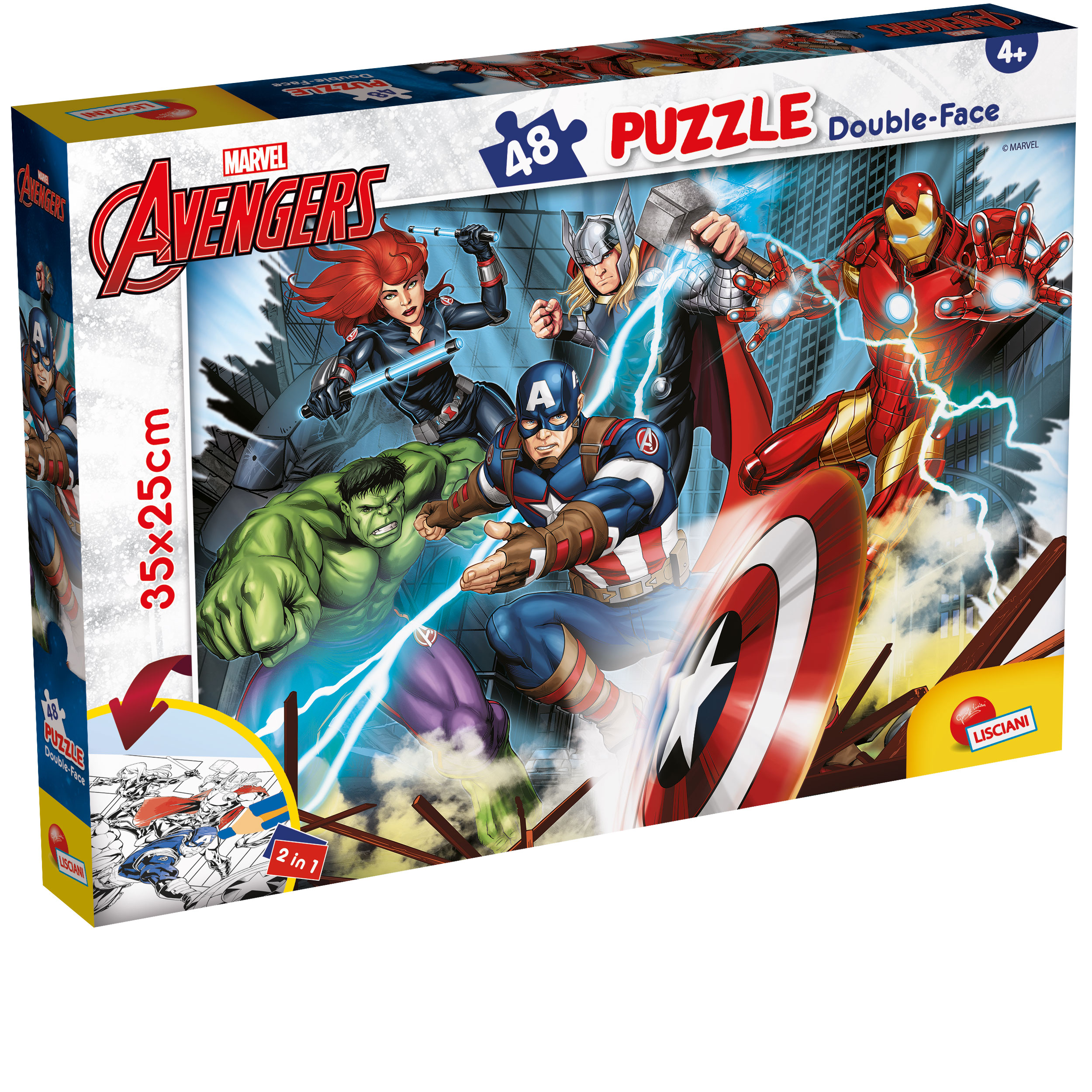 lisciani-marvel-avengers-puzzle-m-plus-48-pi-ces-2-en-1-colorier image 1