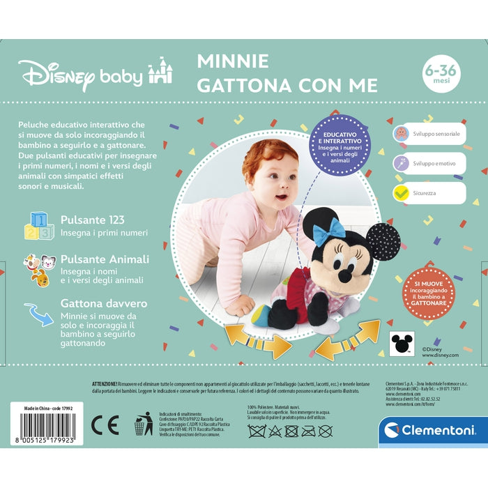 disney-baby-clementoni-baby-minnie-gattona-con-me-peluche-interactive image 7