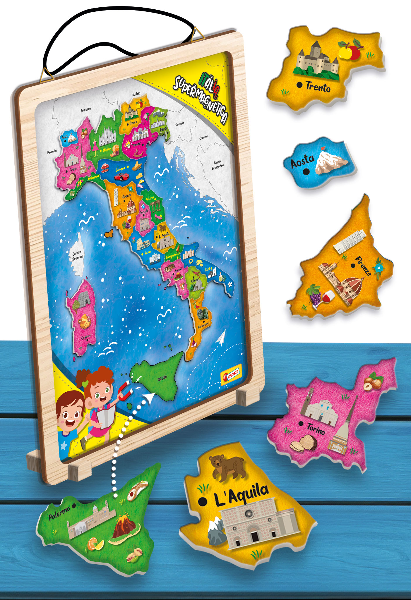lisciani-i-m-a-genius-italia-supermagnetica-puzzle-magn-tique-en-bois-italie-20- image 2