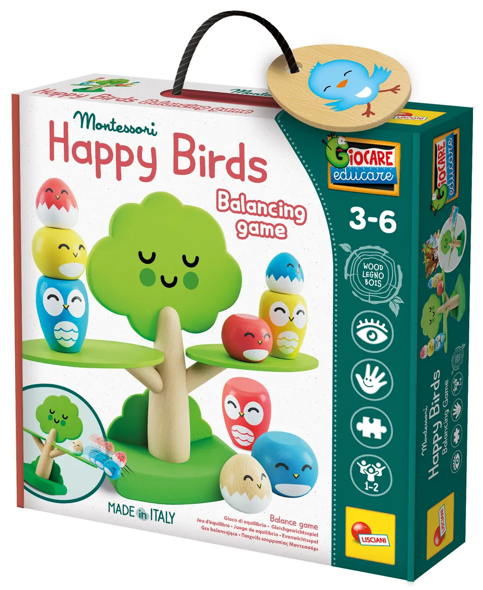lisciani-montessori-baby-wood-happy-birds-jeu-d-quilibre-en-bois image 1