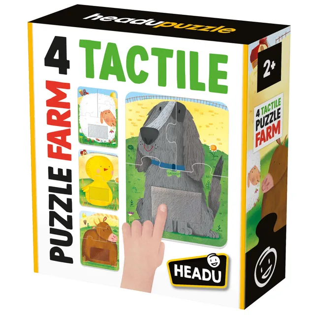 headu-4-tactile-puzzle-farm-4-puzzles-tactiles-animaux-de-la-ferme image 1