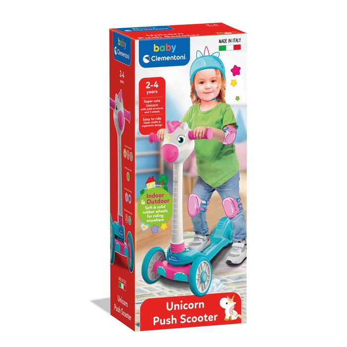 baby-clementoni-unicorn-push-scooter-trottinette-licorne-3-roues image 2