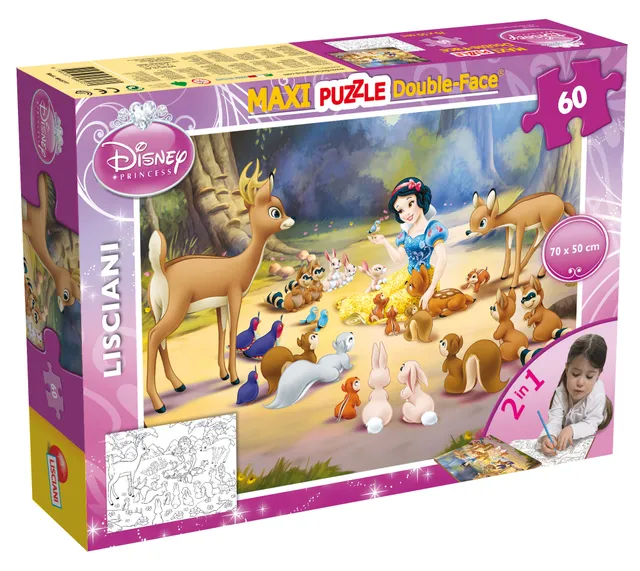 lisciani-disney-puzzle-double-face-maxi-floor-60-blanche-neige image 1