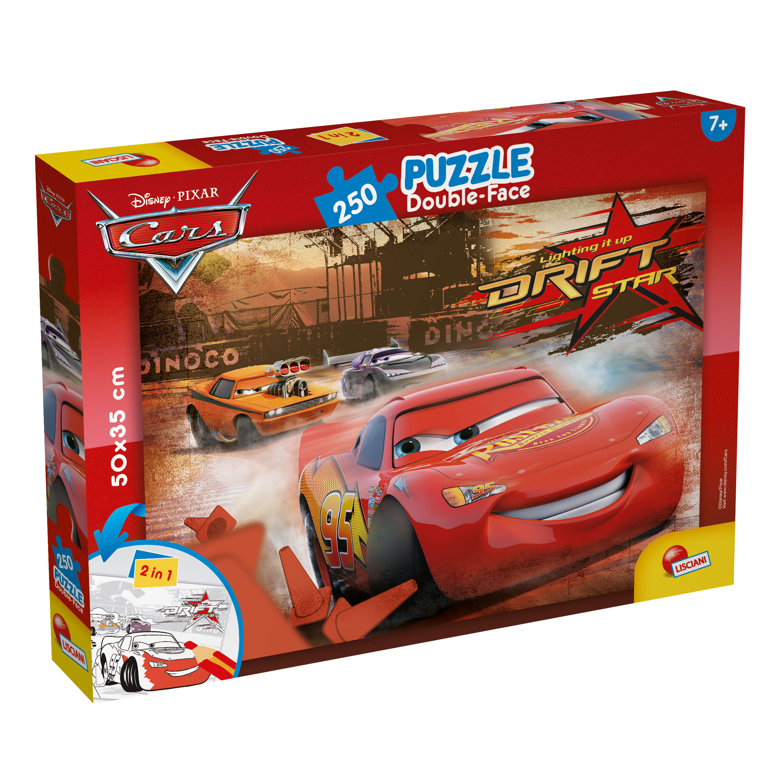 lisciani-disney-puzzle-df-plus-250-cars-puzzle-250-pi-ces-double-face image 1
