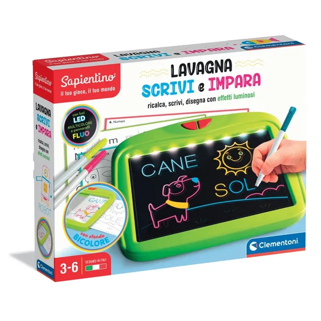 clementoni-sapientino-lavagna-scrivi-e-impara-ardoise-lumineuse-led image 1