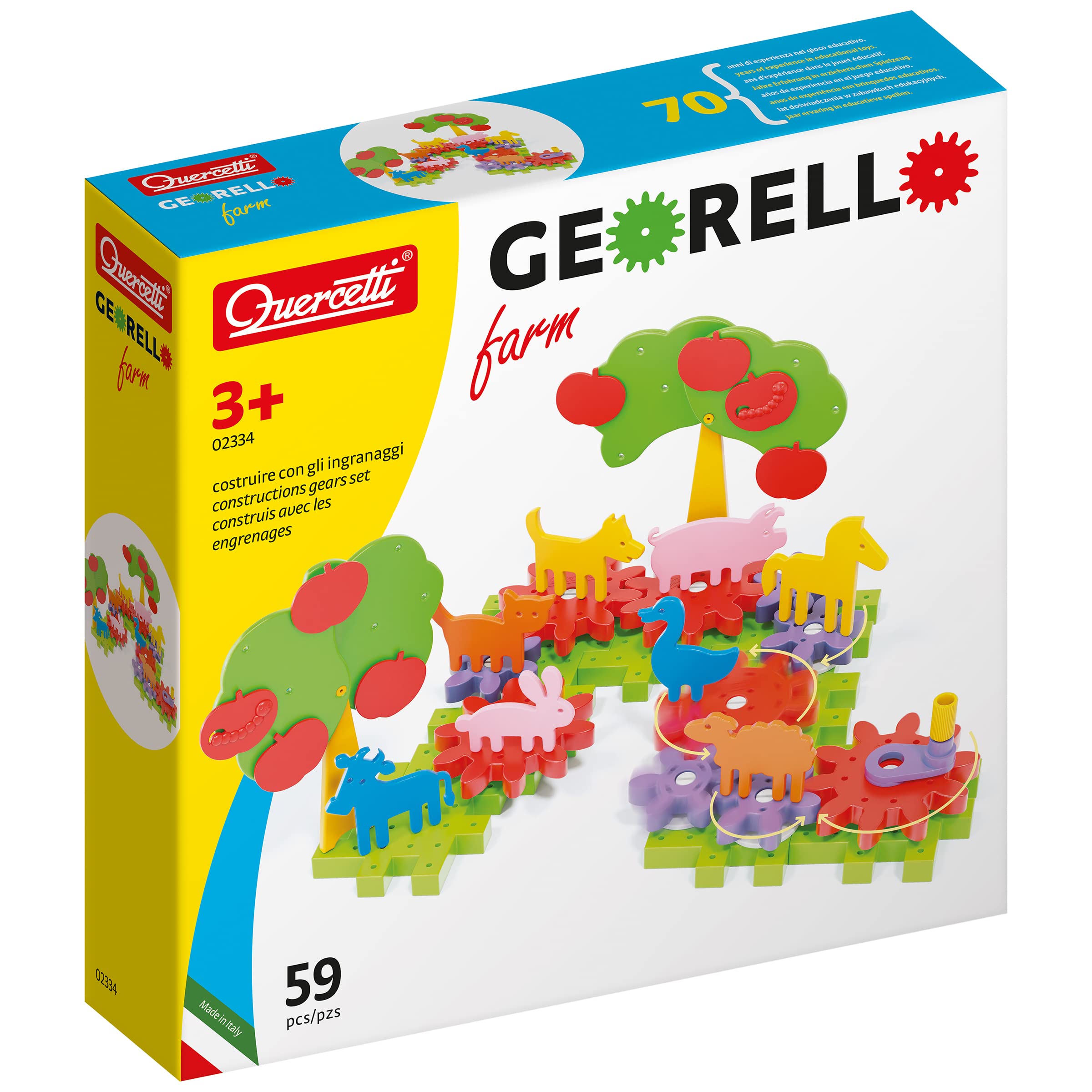 quercetti-georello-ferme-2334-jeu-d-engrenages-animaux image 1