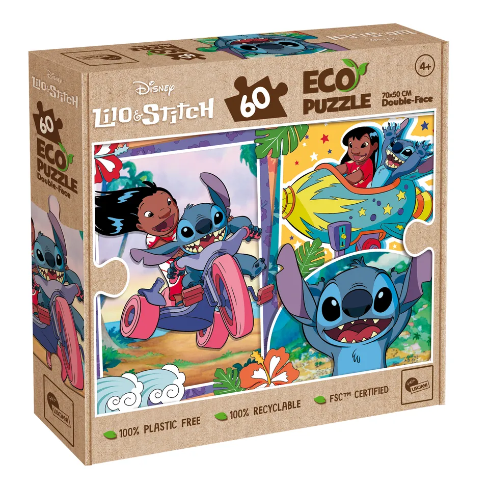 lisciani-disney-eco-puzzle-df-60-stitch-puzzle-60-pi-ces-colorier image 1