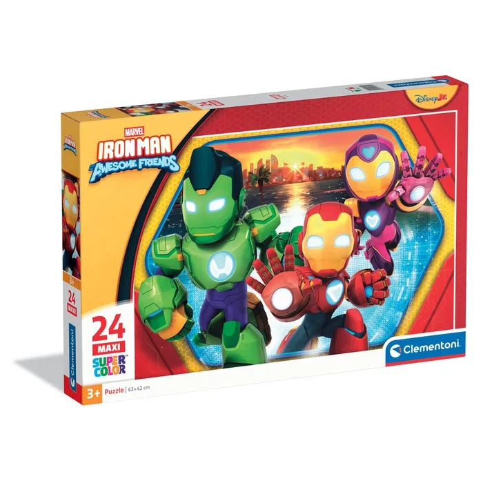 clementoni-iron-man-and-his-awesome-friends-puzzle-24-pi-ces-maxi image 1