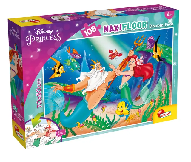 lisciani-disney-la-petite-sir-ne-puzzle-double-face-maxi-floor-108 image 1
