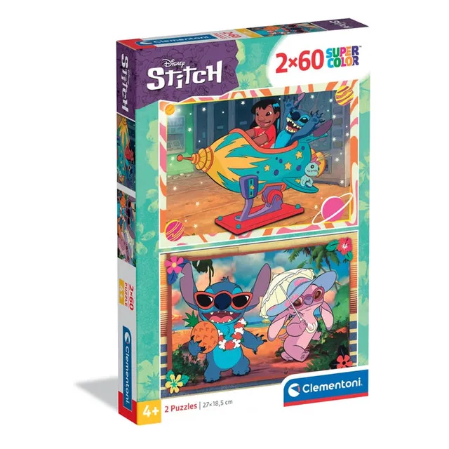 clementoni-stitch-2-puzzles-60-pi-ces-enfant-disney image 1