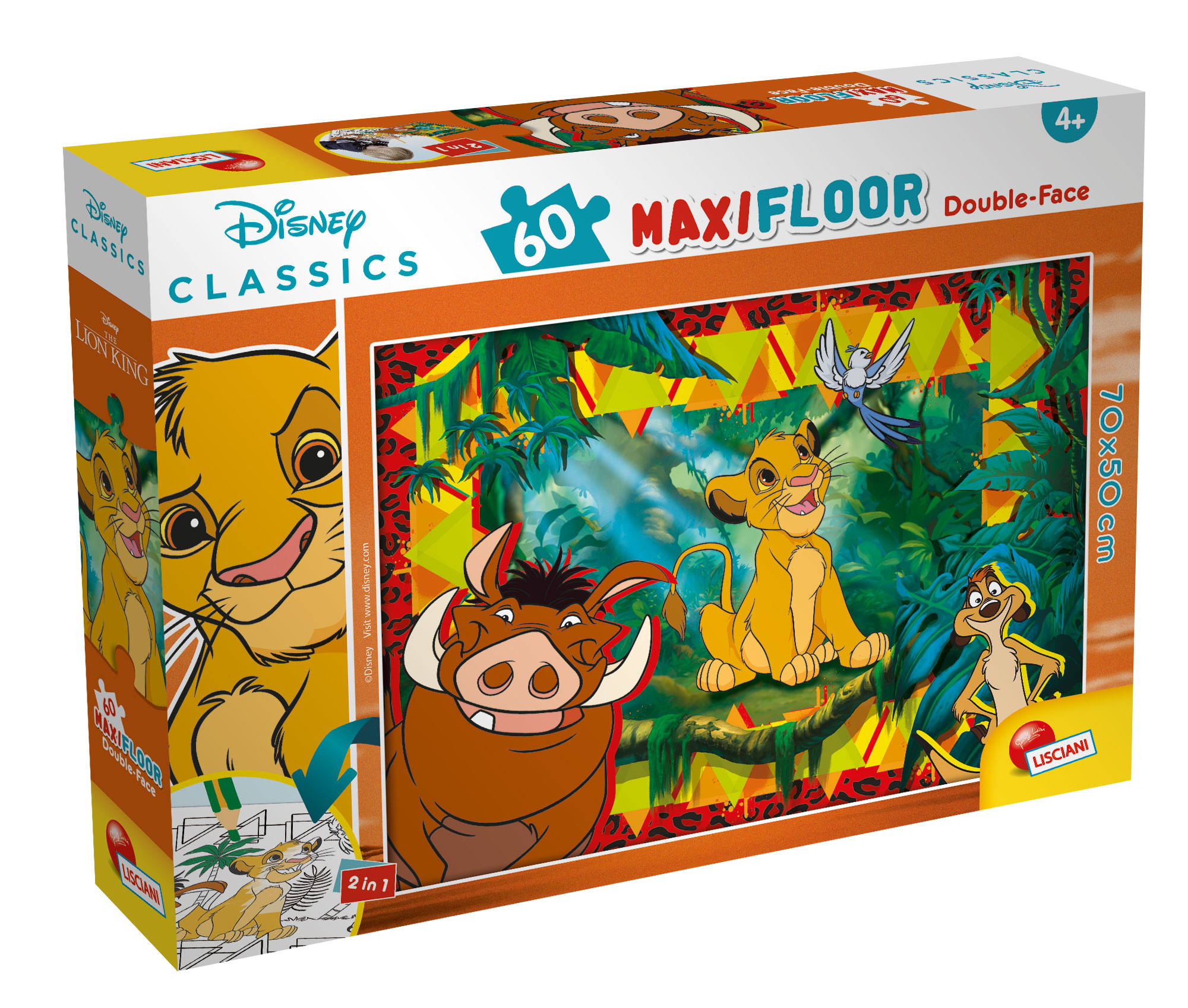 lisciani-disney-puzzle-double-face-maxi-floor-60-le-roi-lion image 1
