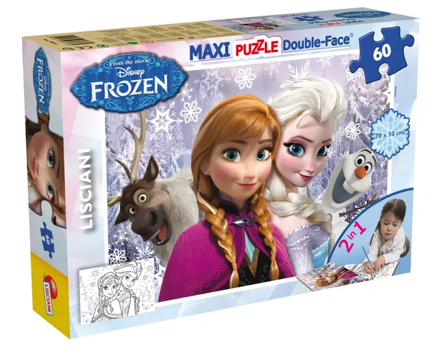lisciani-disney-puzzle-double-face-maxi-floor-60-frozen-sisters-forever image 1