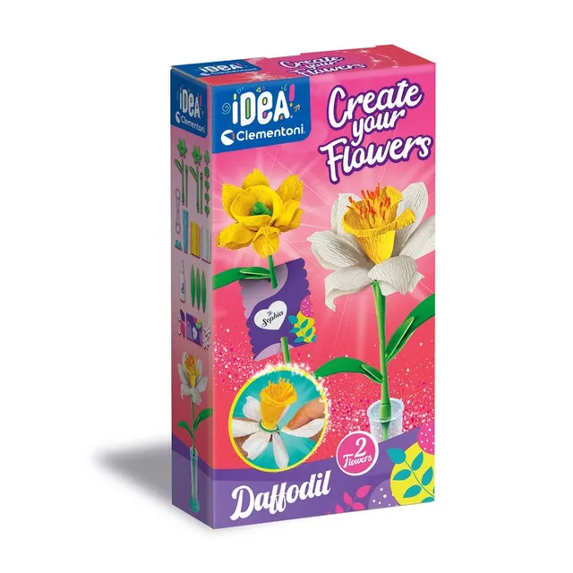 clementoni-idea-create-your-flowers-narciso-kit-cr-atif-2-fleurs-assembler image 1