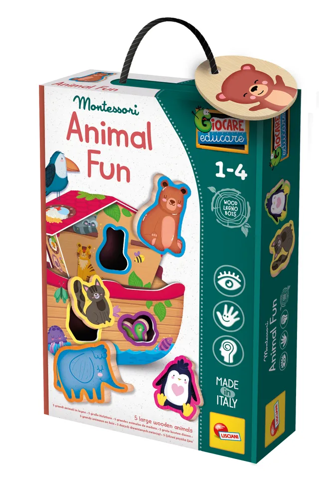 lisciani-montessori-baby-wood-animal-fun-arche-de-no-formes-en-bois image 1