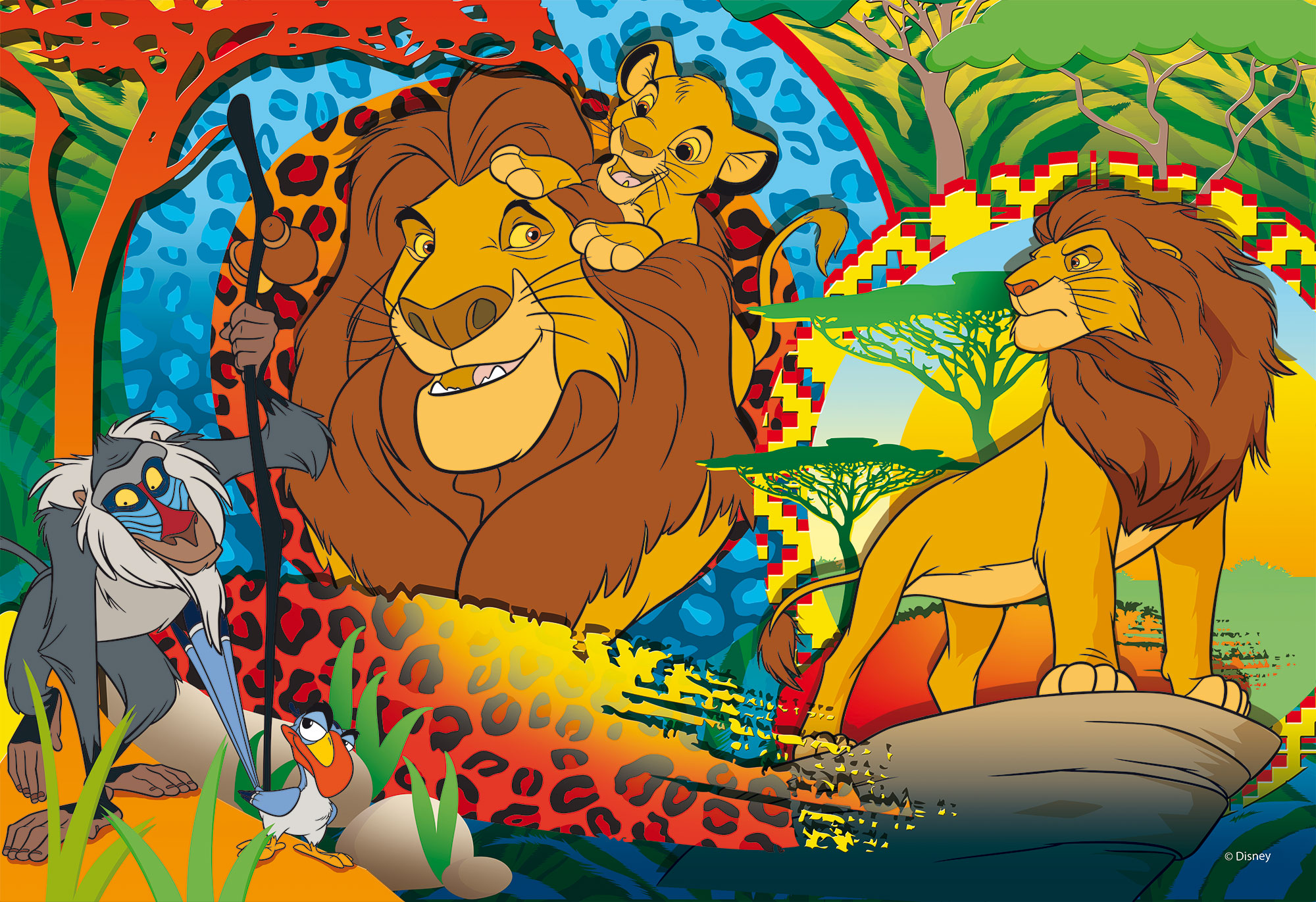 lisciani-disney-eco-puzzle-df-le-roi-lion-24-puzzle-colo-coloriage image 2