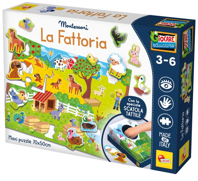 lisciani-montessori-maxi-la-fattoria-jeu-tactile-sensoriel image 1