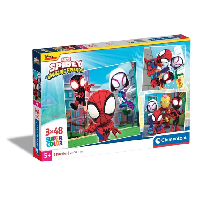 clementoni-spidey-and-his-amazing-friends-3-puzzles-48-pi-ces image 1
