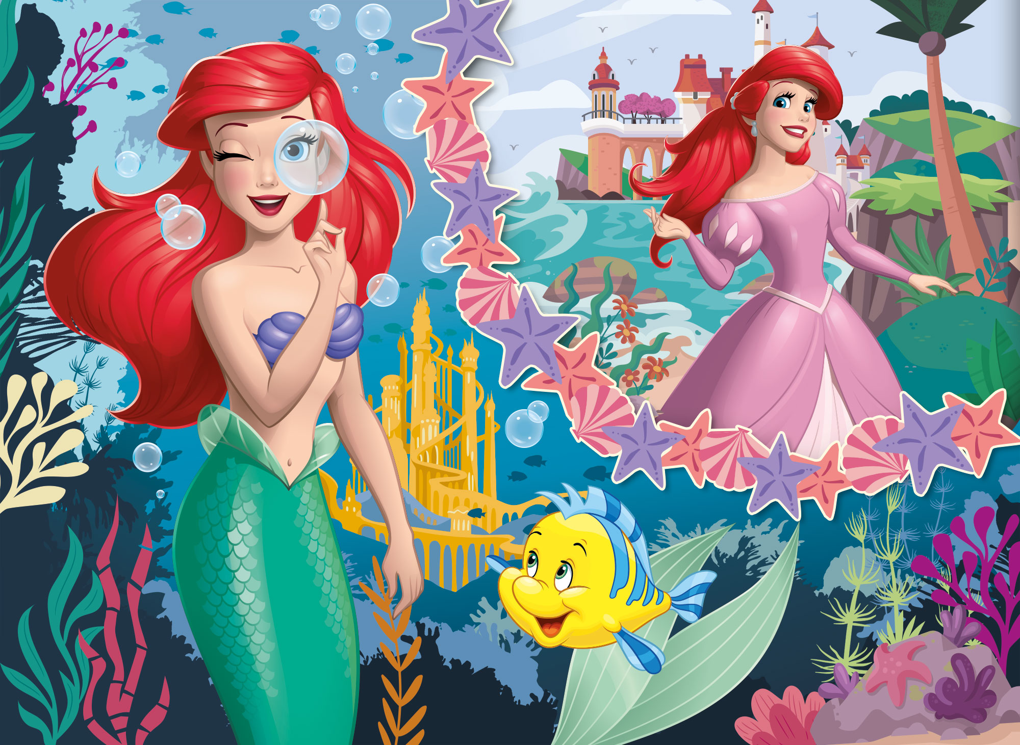 lisciani-disney-eco-puzzle-mini-df-48-ariel-puzzle-48-pi-ces-colorier image 2