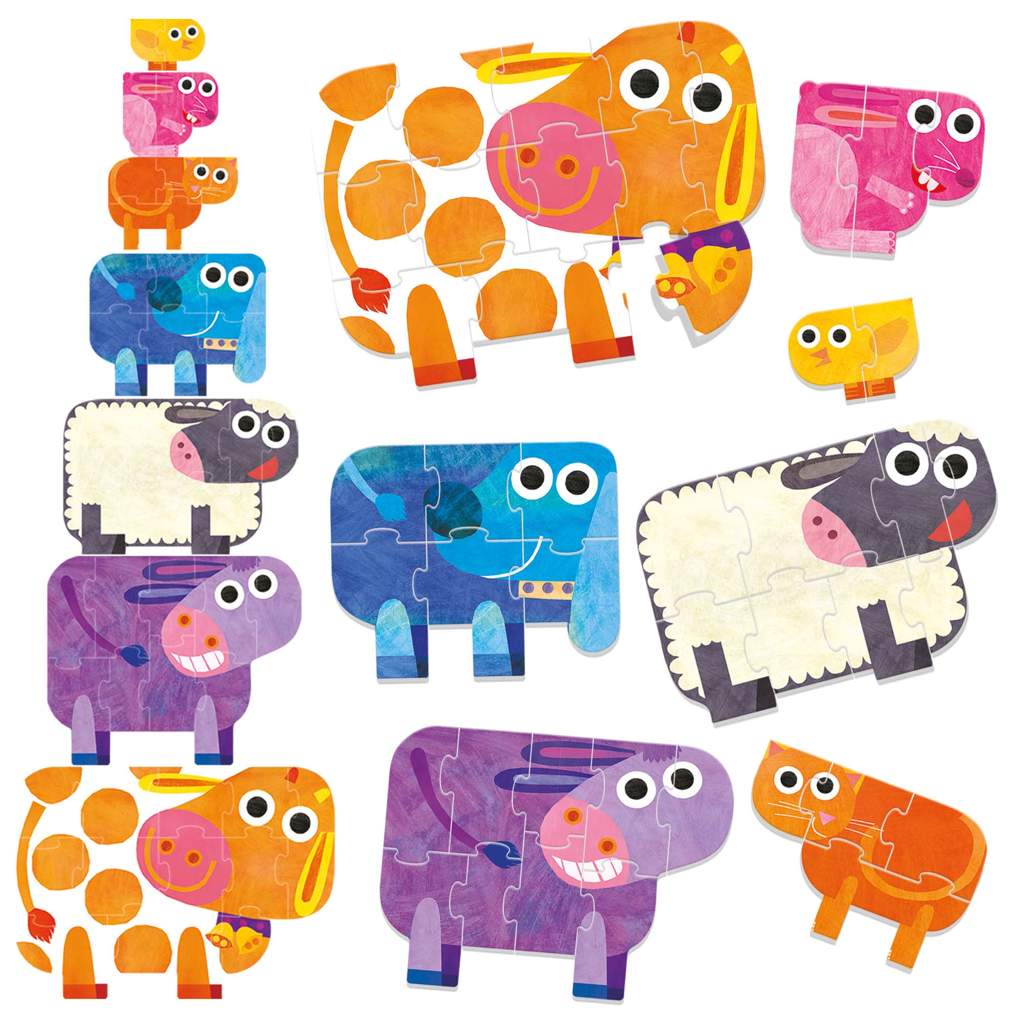 headu-giant-progressive-puzzle-the-farm-7-puzzles-progressifs-animaux-de-la-ferm image 2