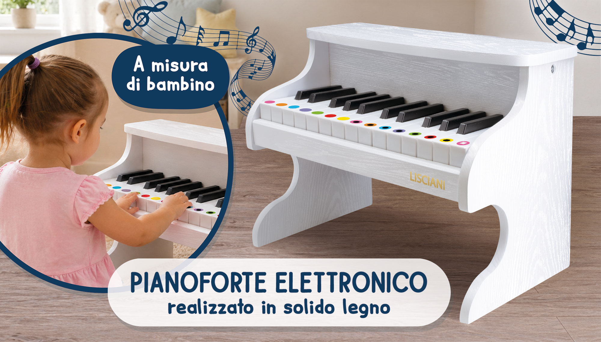 lisciani-montessori-piano-en-bois-cole-de-musique-pour-enfants image 4