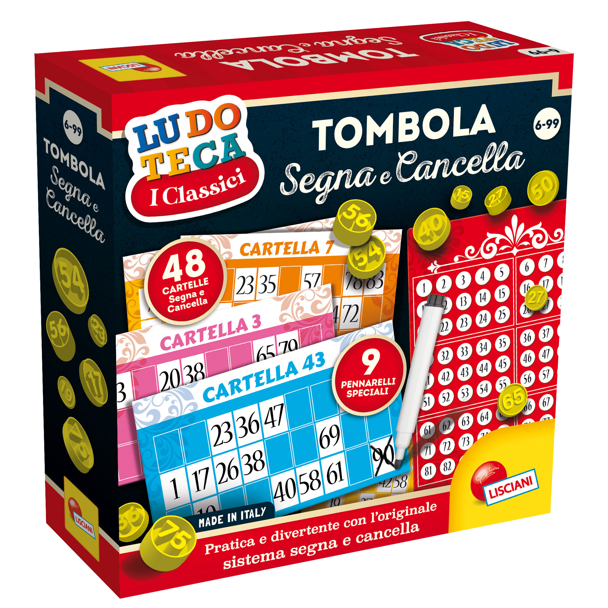lisciani-ludoteca-tombola-effa-able-48-cartons-loto-de-f-tes-avec-feutres image 1