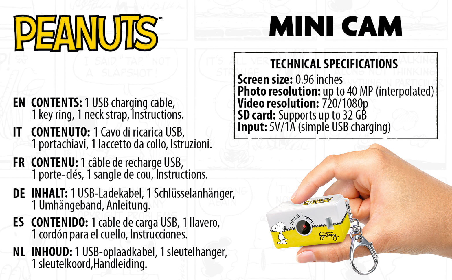 lisciani-peanuts-mini-cam-mini-appareil-photo-num-rique-porte-cl-s image 8
