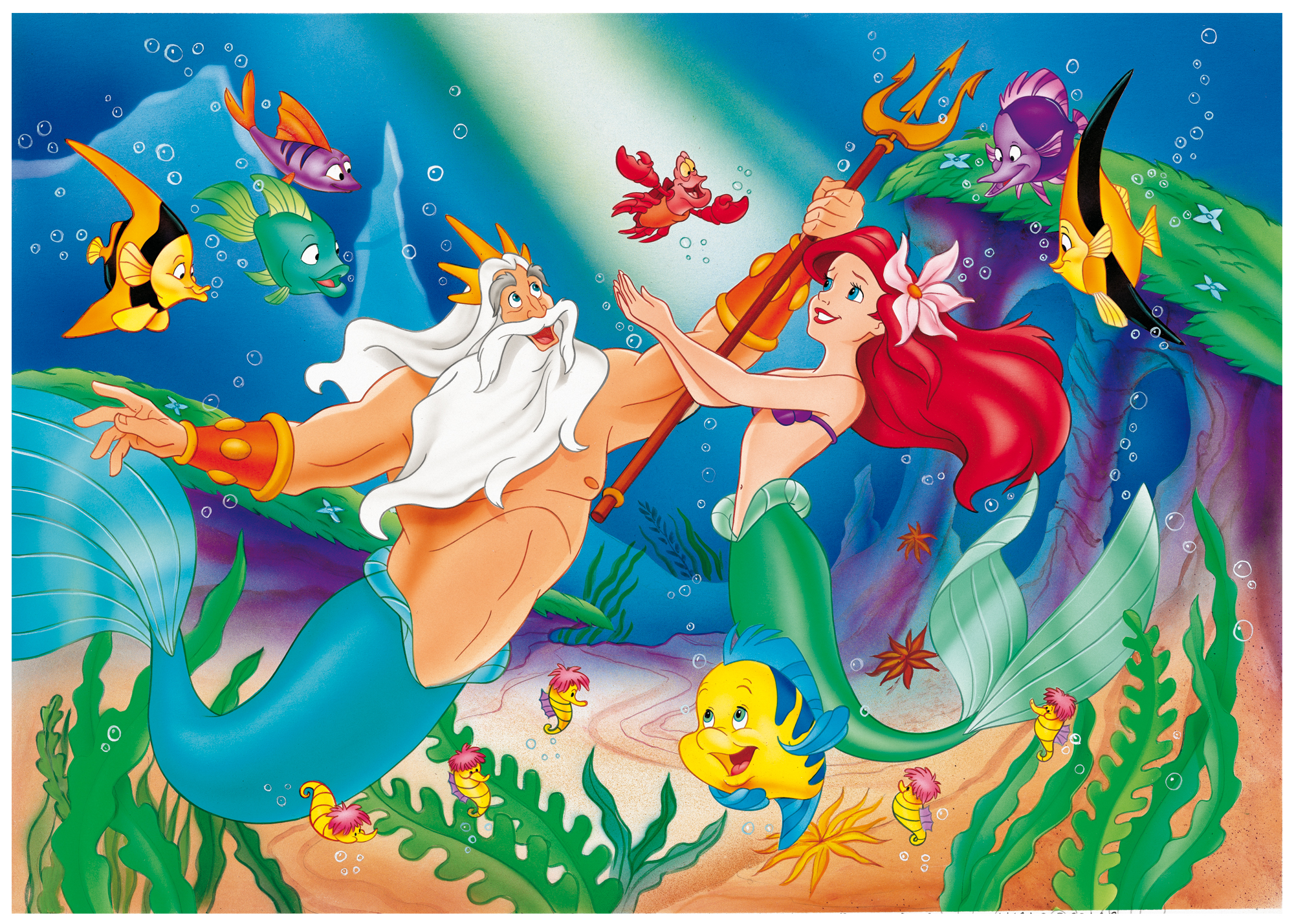 lisciani-disney-la-petite-sir-ne-puzzle-double-face-maxi-floor-108 image 2