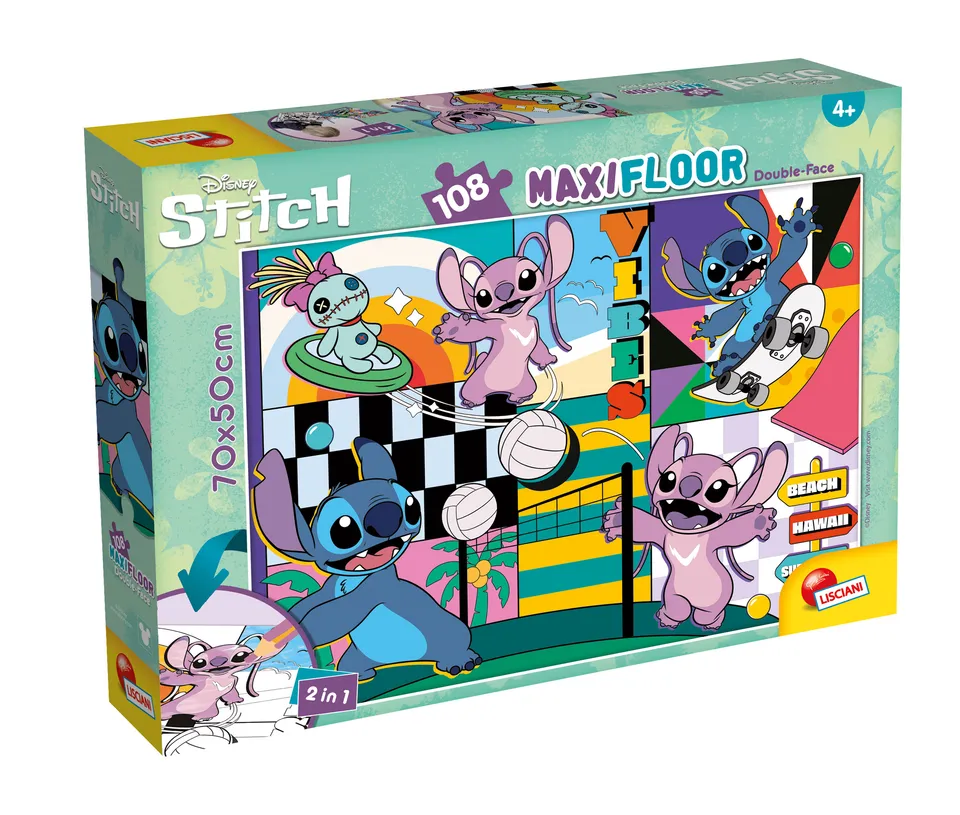 lisciani-disney-puzzle-df-maxifloor-108-lilo-stitch image 1