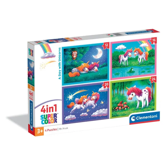 clementoni-a-day-with-unicorns-puzzle-enfant-4-en-1-12-16-20-24-pi-ces image 1