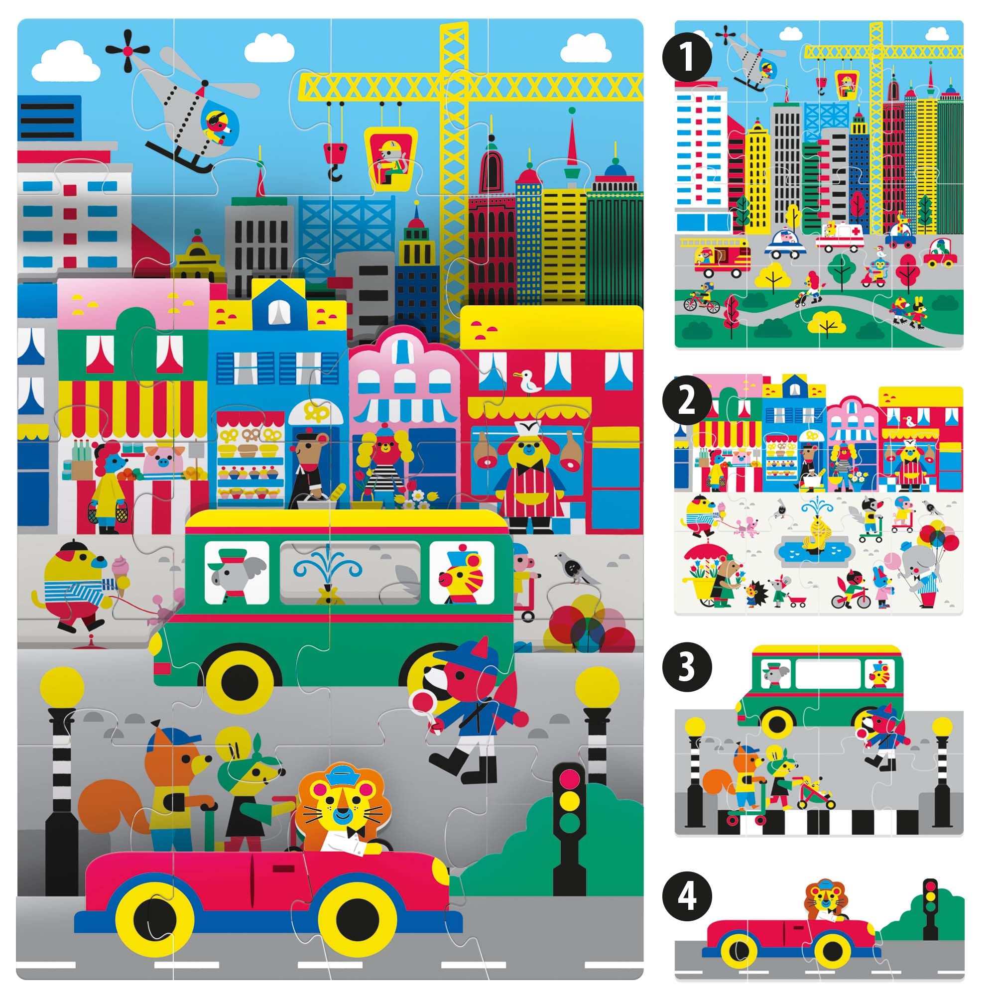 headu-playrama-puzzle-the-city-puzzle-3d-superpos-3-5-ans image 2