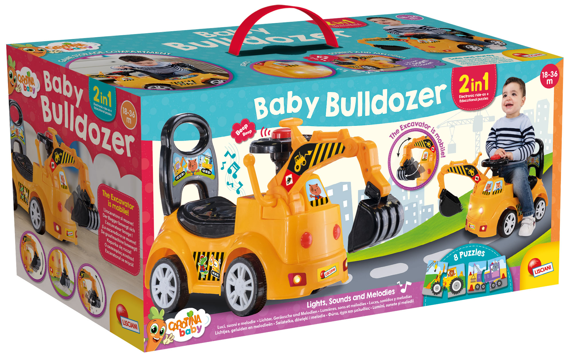 lisciani-carotina-baby-bulldozer-porteur-sonore image 2