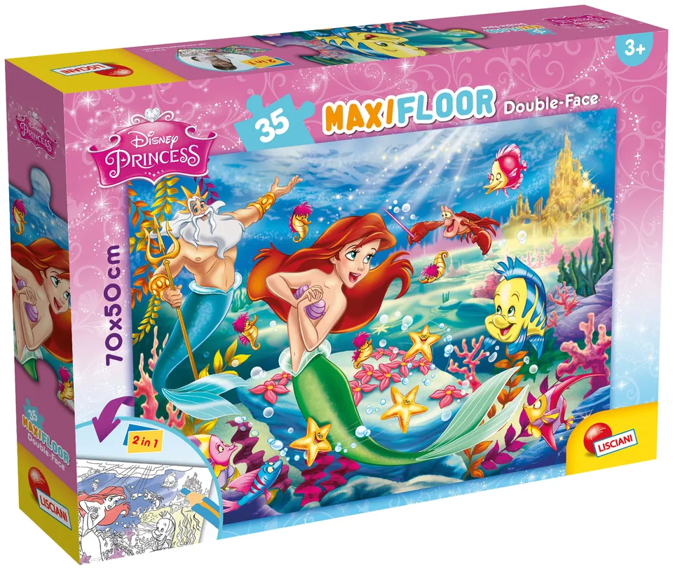 lisciani-disney-puzzle-double-face-maxi-floor-35-la-petite-sir-ne image 1