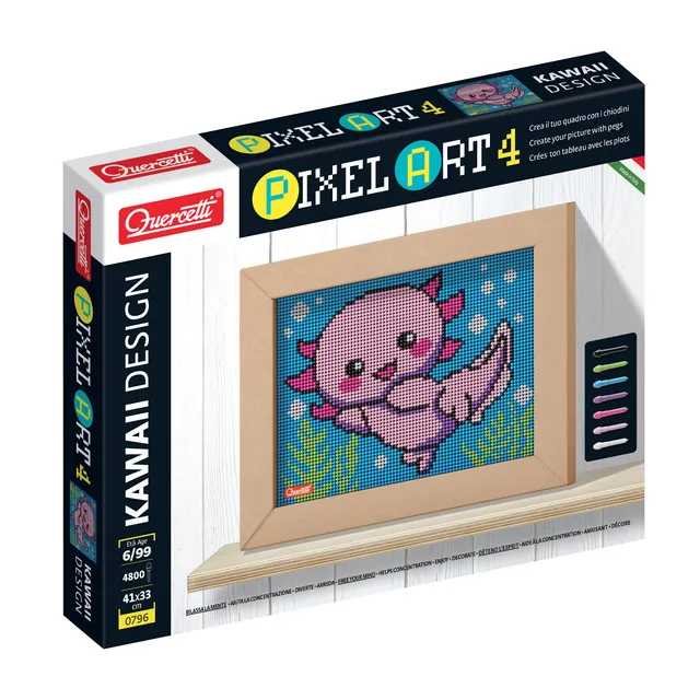 quercetti-pixel-art-4-kawaii-axolotl-mosa-que-avec-cadre image 1