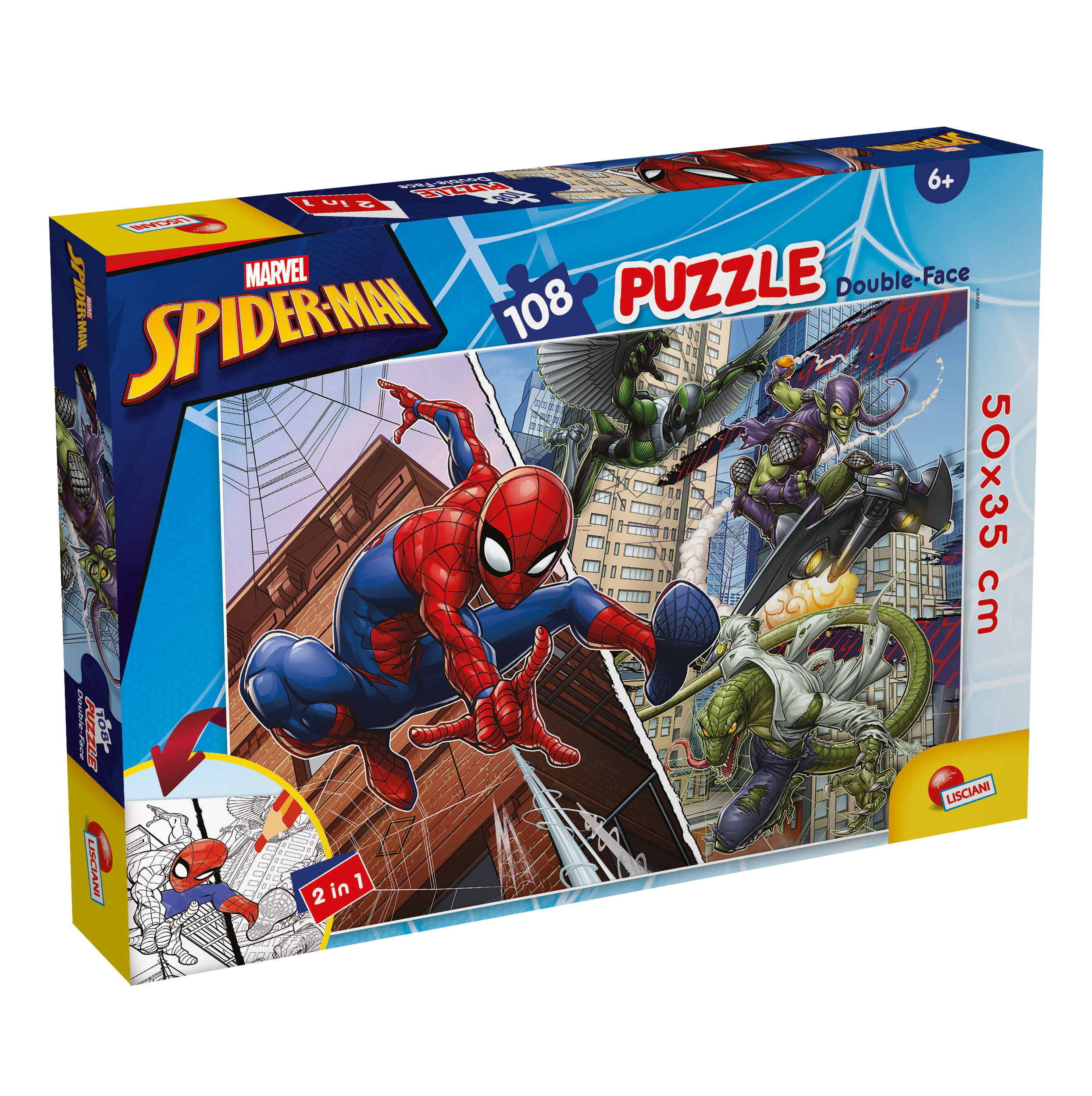 lisciani-marvel-puzzle-df-plus-108-spider-man-colorier image 1
