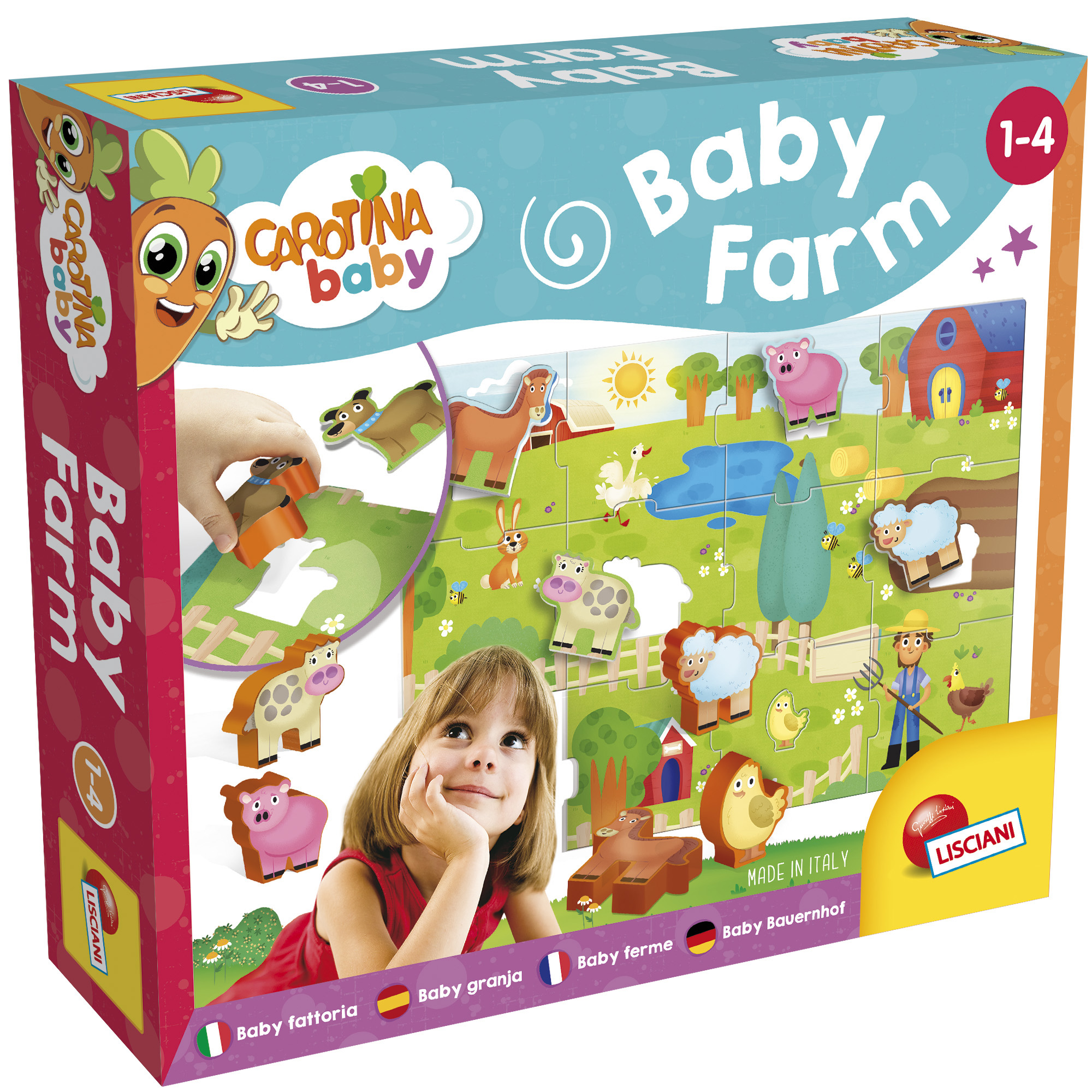 lisciani-carotina-baby-farm-jeu-d-encastrement-animaux image 1