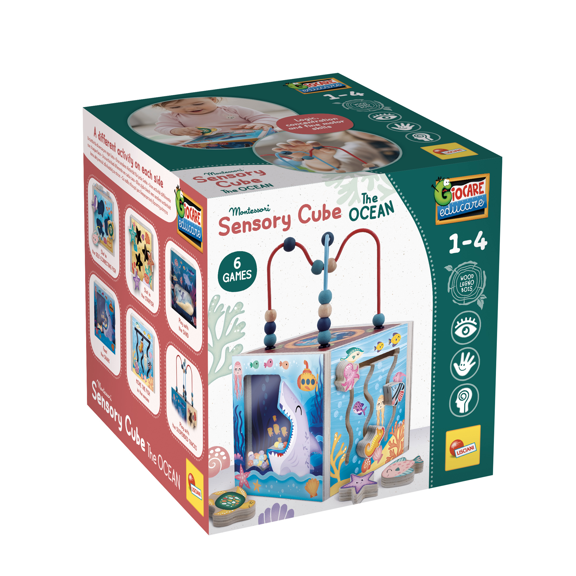 lisciani-montessori-legno-sensory-cube-the-ocean-cube-multi-activit-s image 2