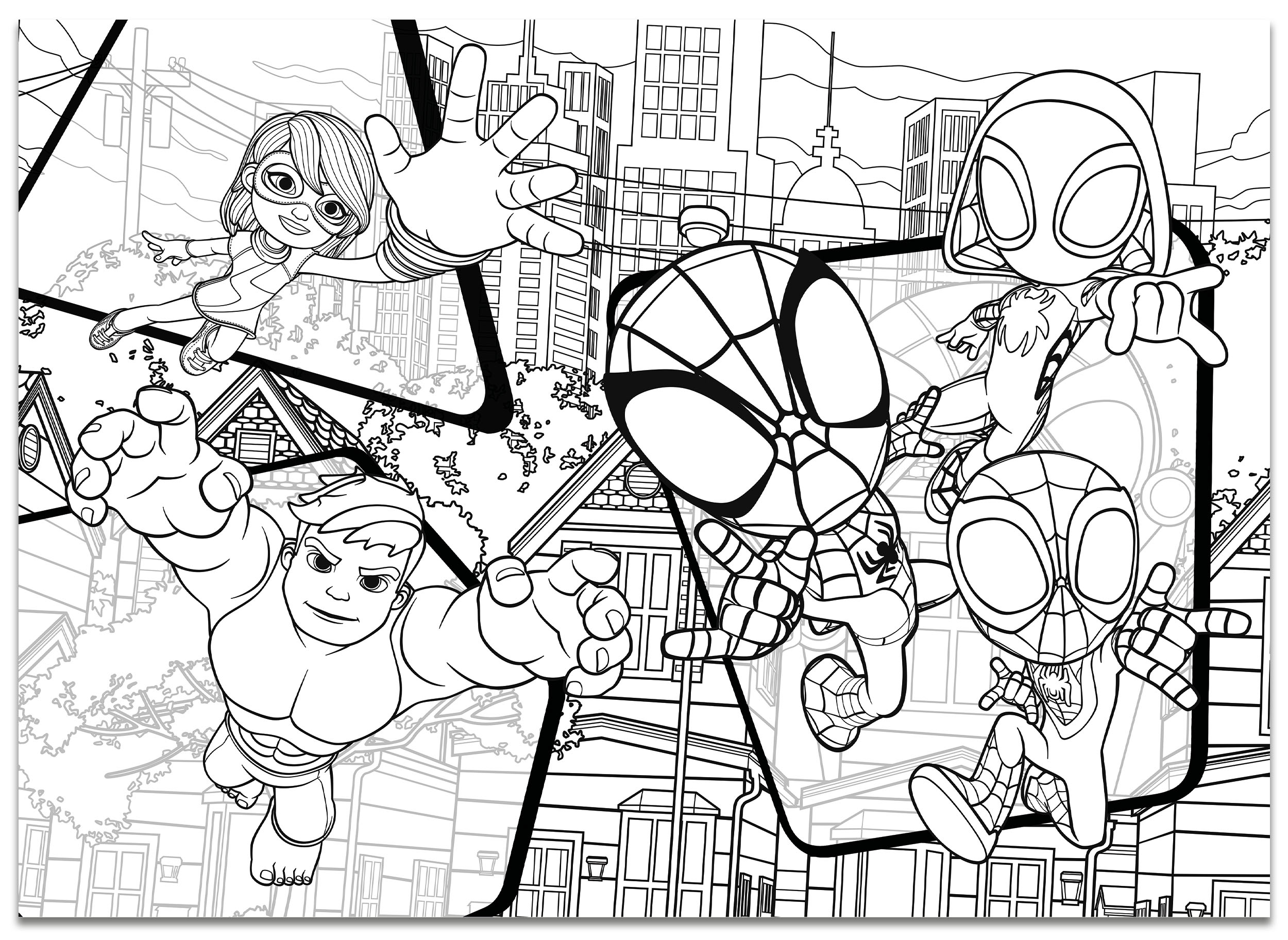 lisciani-marvel-spidey-maxi-puzzle-4x48-coloriage image 5