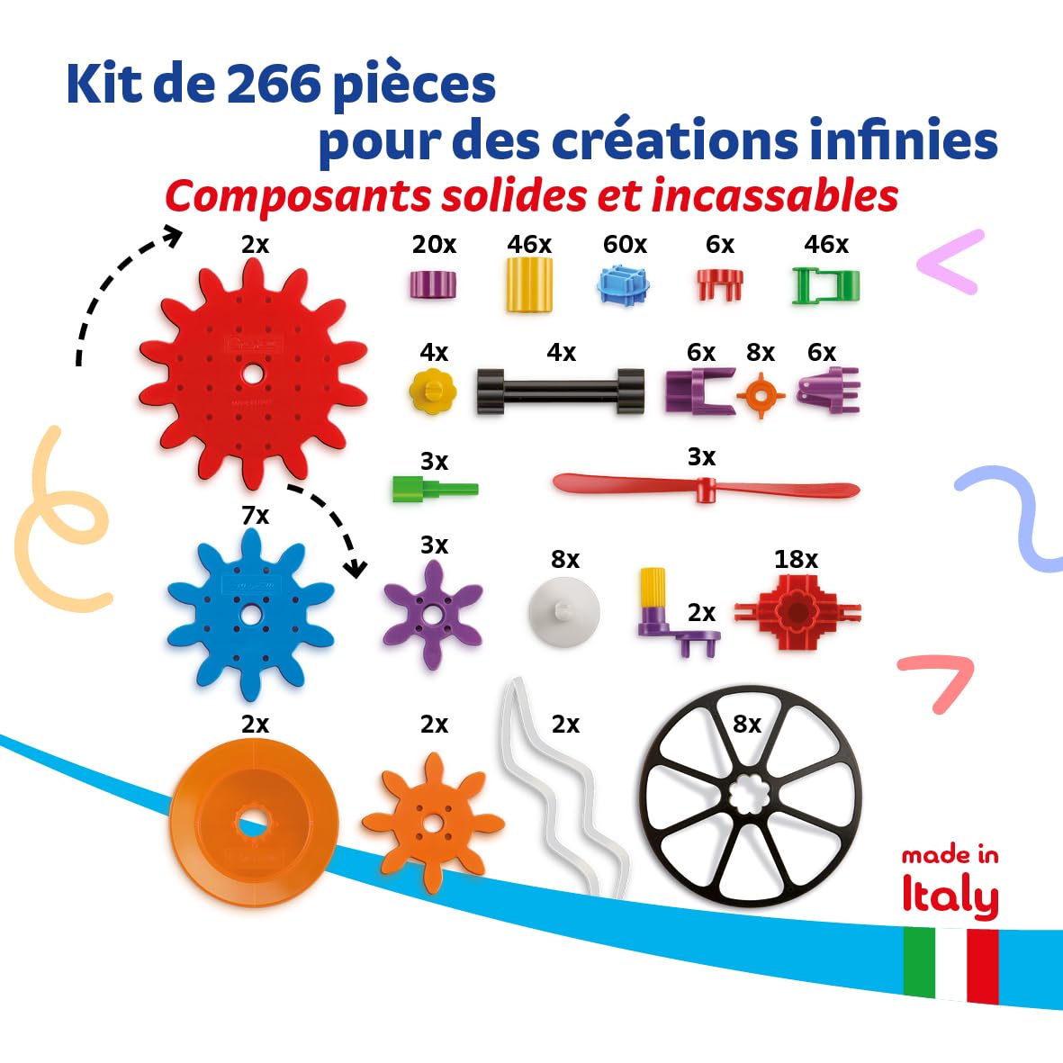quercetti-georello-tech-266-pi-ces-jeu-engrenages-3d image 8