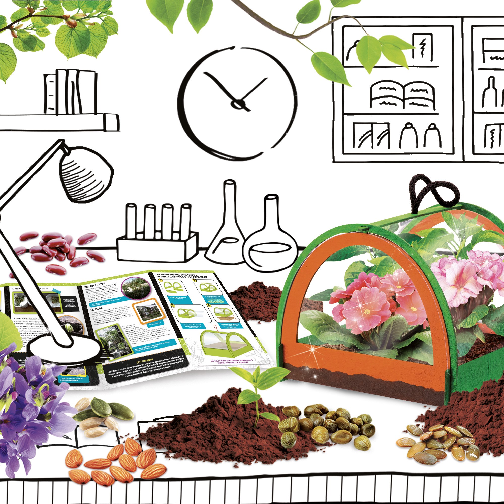 lisciani-i-m-a-genius-scienza-pocket-la-mia-serra-kit-botanique-serre image 2