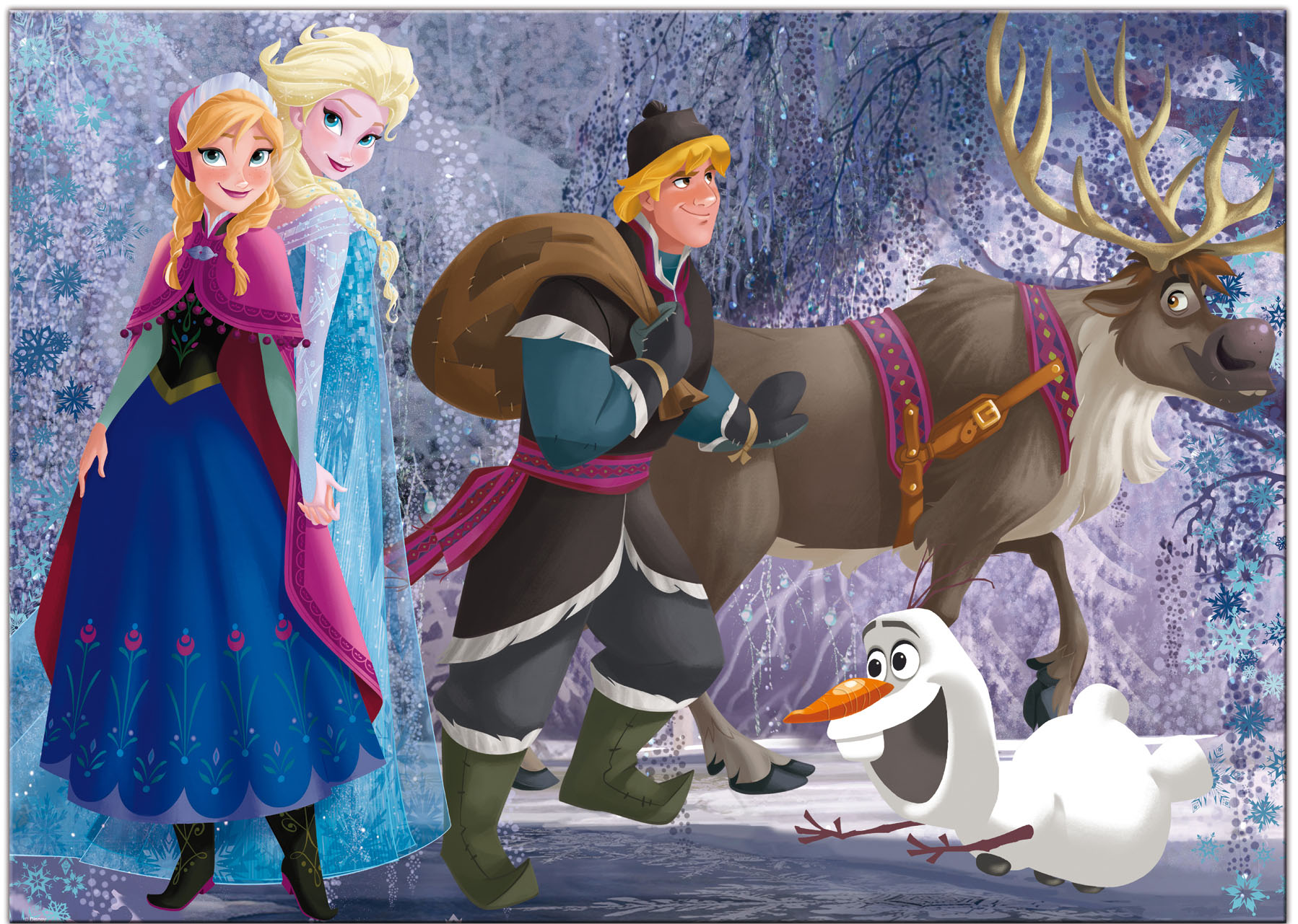 lisciani-disney-puzzle-double-face-maxi-floor-108-frozen-promenade image 2