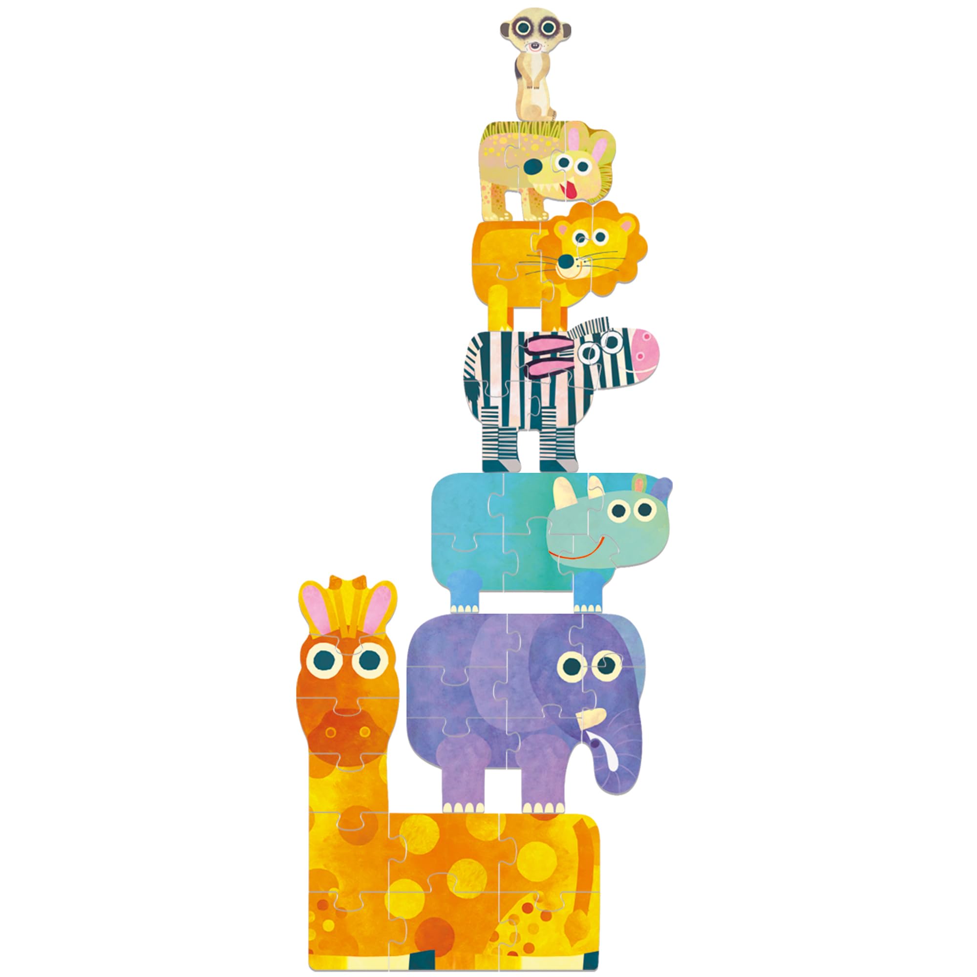 headu-giant-progressive-puzzle-the-savannah-7-puzzles-animaux-2-5-ans image 4
